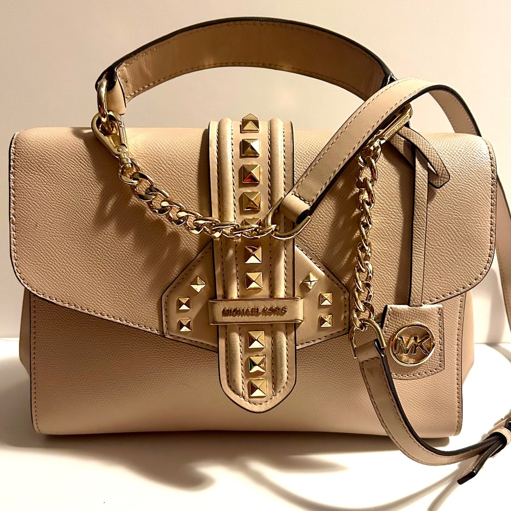 Michael Kors large Bleeker cross body satchel purse